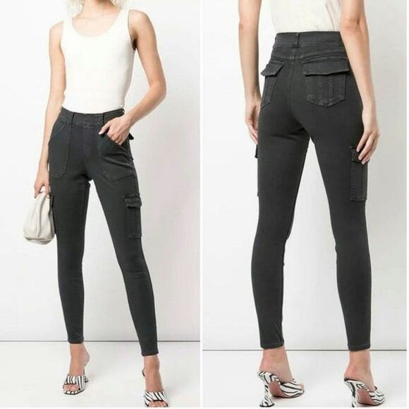 Spanx Cargo Stretch Twill Ankle Mid Rise Slim Fitting Black Skinny Pant Size XS - Picture 8 of 16